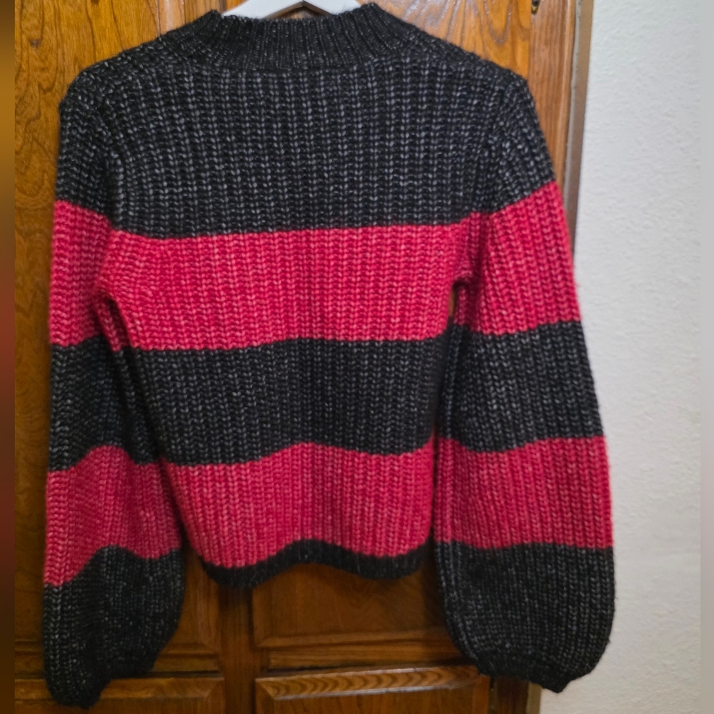 NWOT La Ligne Colorblock Balloon Sleeve Crop Sweater Size XS - Picture 6 of 8